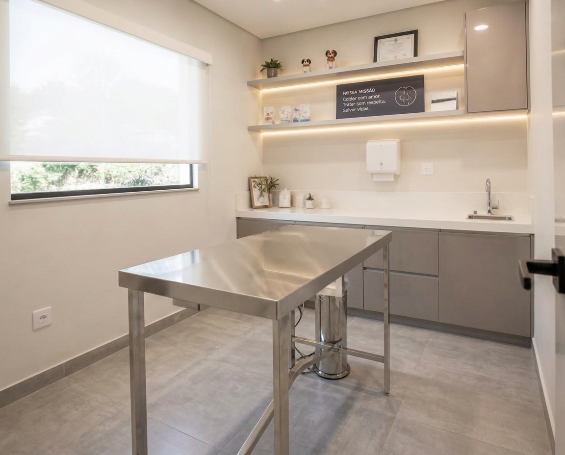 Sala de atendimento clínico da DayCare Pet Vet